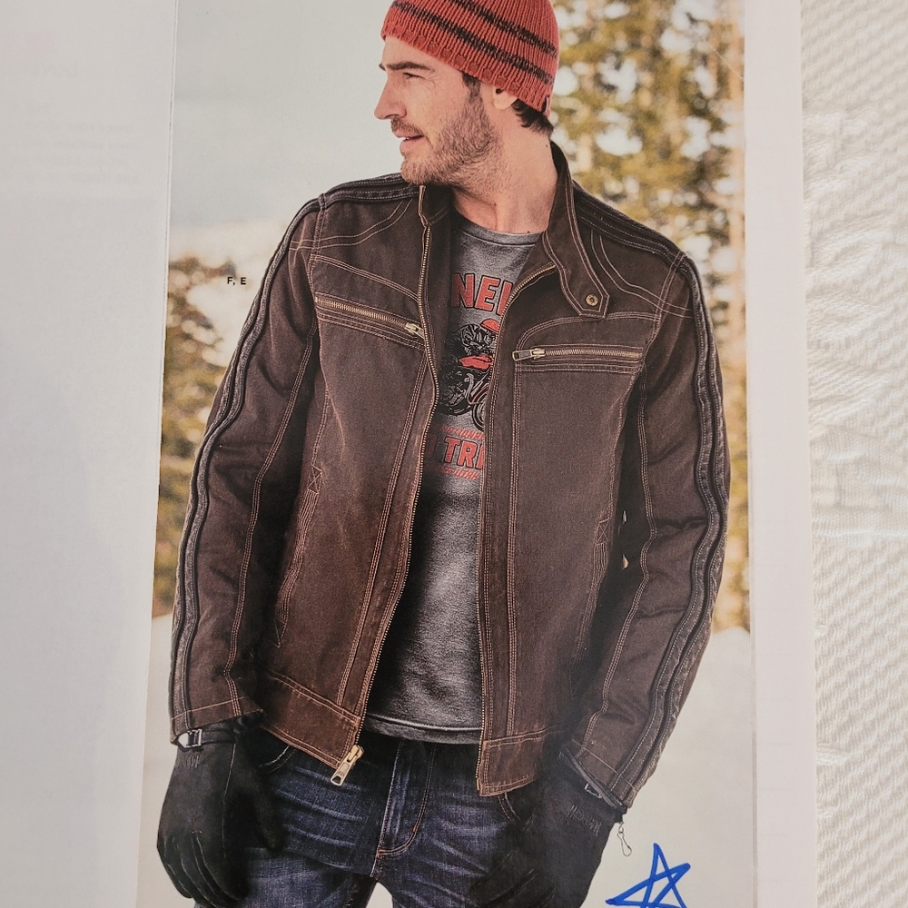Mens Moto Jacket by Sundance L/Brown